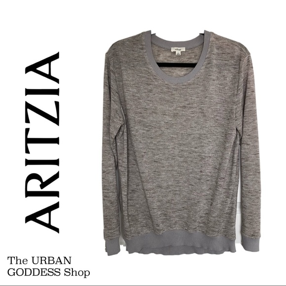 Aritzia Sweaters - ARITZIA Wilfred Grey Tan Knit Sweater Medium
